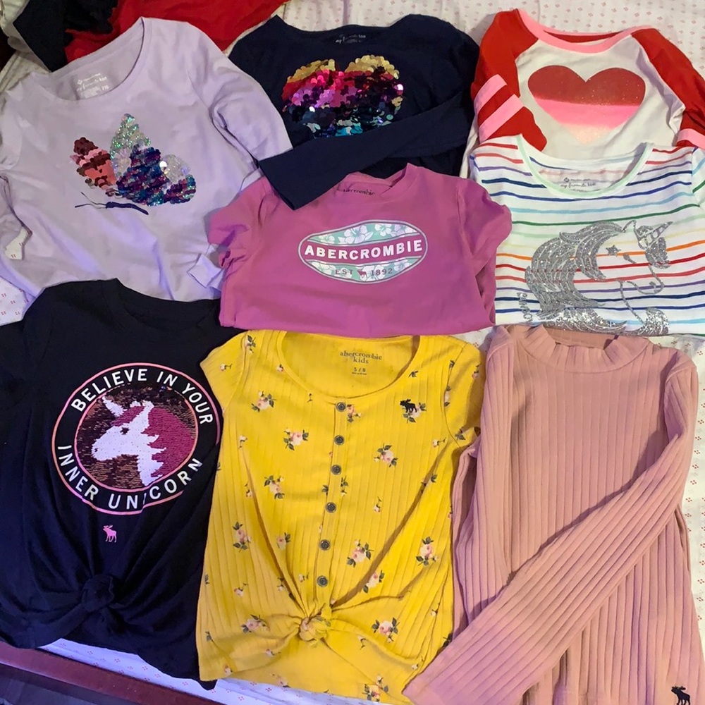 8 girls shirts sizes 5/6- 7/8